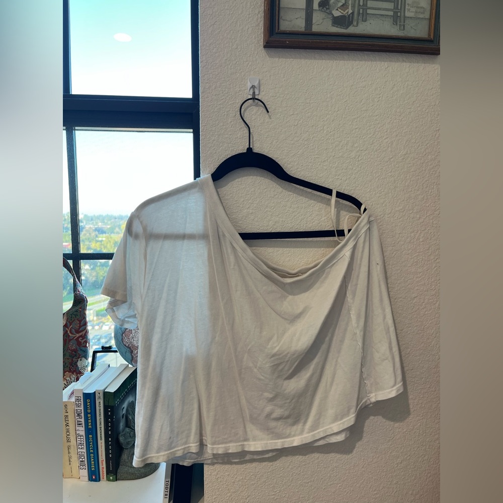Free people one shoulder white t shirt